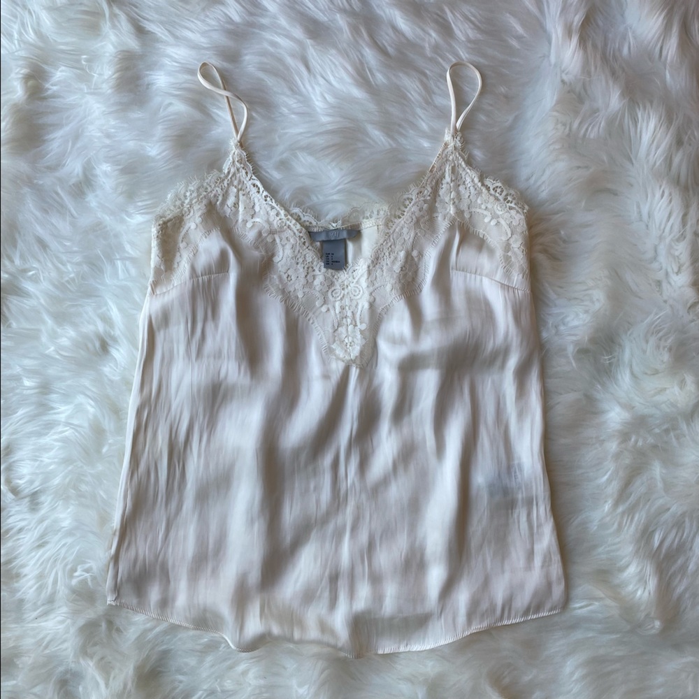 H&M Cream colored lace cami shirt